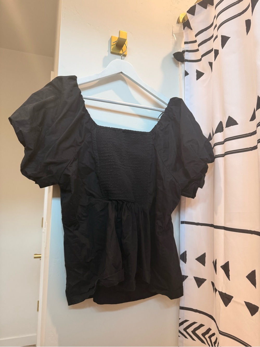 Old Navy 3x Black Puff Sleeve Square Neck Women’s Top